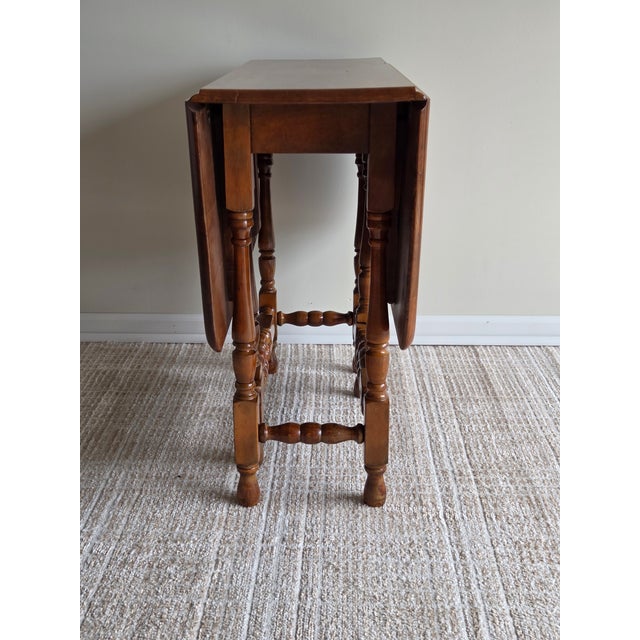 Mid 20th Century Jacobean Revival Style Elm Finish Gate Leg Table, Early to Mid-20th Century For Sale - Image 5 of 9