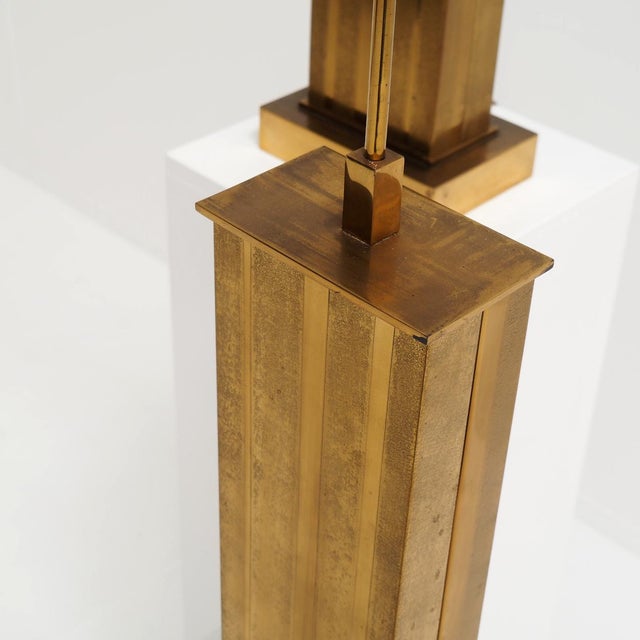 Willy Daro Large Brass Table Lamps by Willy Daro, Belgium, 1970s, Set of 2 For Sale - Image 4 of 12