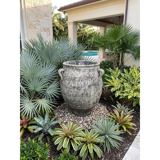 Vintage Hand-Thrown Mediterranean Terracotta Garden Urn For Sale In West Palm - Image 6 of 12