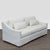 This Restoration Hardware loveseat features a clean and modern design in a white fabric removable slipcover. It includes...
