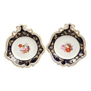 Botanical Serving Dishes, 1825, Set of 2 For Sale