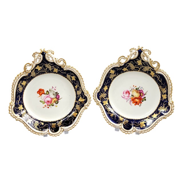Botanical Serving Dishes, 1825, Set of 2 For Sale