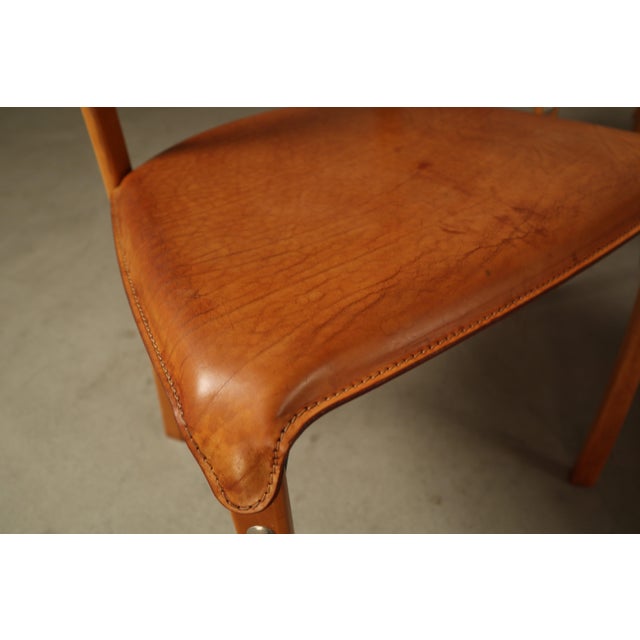 Italian Dining Chairs in Cognac Leather, 1990s, Set of 5 For Sale - Image 13 of 16