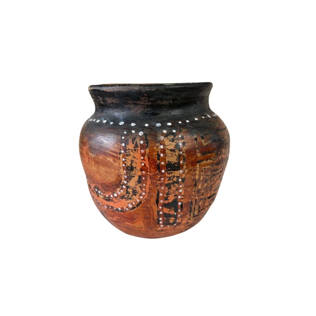 Tribal Vintage Amazonian Asurini Indigenous Redware Ceramic Jar Brazil For Sale - Image 3 of 9
