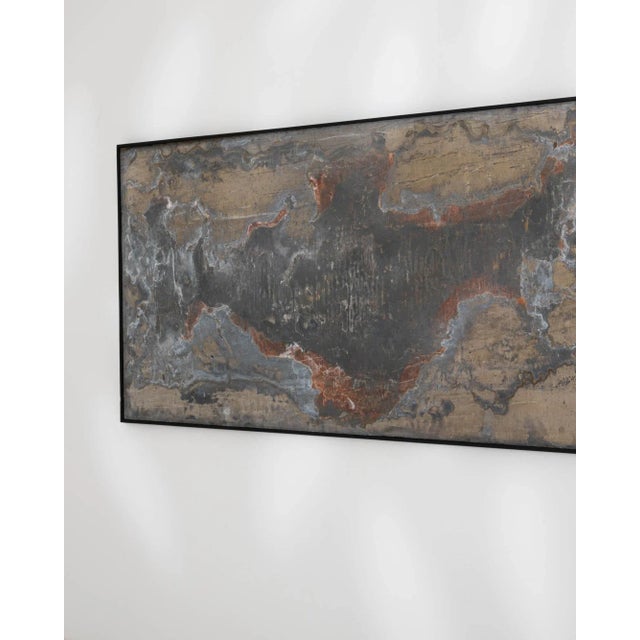 Abstract Metal Artwork in Wooden Frame For Sale - Image 4 of 13