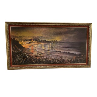 Mid 20th Century Vintage Original Oil Painting Signed by Artist - Neal Butcher - Framed - Oil on Board Horizontal For Sale