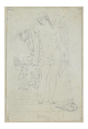 Giovanni Fontana - Study for Statue - Pencil Drawing - Early 17th Century