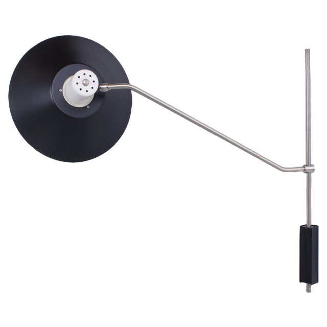 Black 7078 Adjustable Sconce by J. J. M. Hoogervorst for Anvia, 1950s For Sale