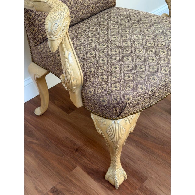 Vintage Carved Eagle Arm Throne Chair For Sale In New York - Image 6 of 12