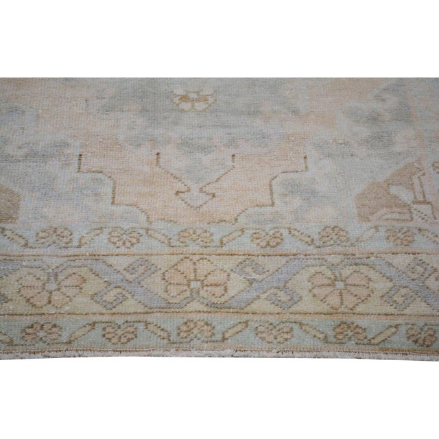 Vintage Turkish Oushak Hand Knotted Wool Rug, 4'7''x11' For Sale - Image 4 of 6