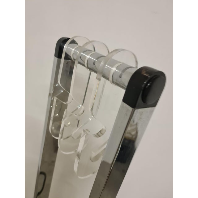 Space Age Coat Hanger in Marble, Steel and Acrylic Glass, 1970s For Sale - Image 13 of 18