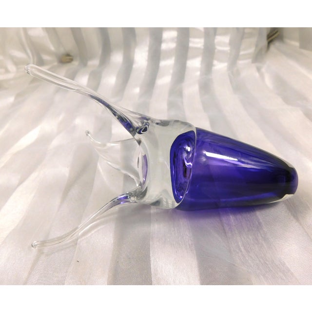 Very Unusual Footed Purple Art Glass Perfume Bottle For Sale In San Francisco - Image 6 of 7