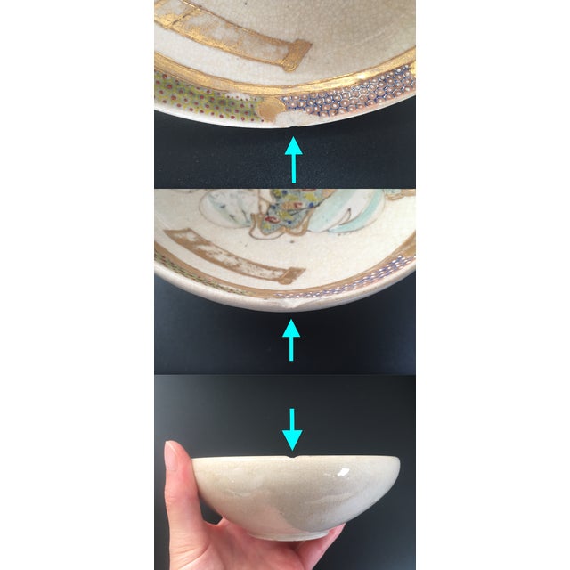 Antique Edo Period Japanese Imperial Satsuma Bowls - Set of 2 For Sale - Image 12 of 12