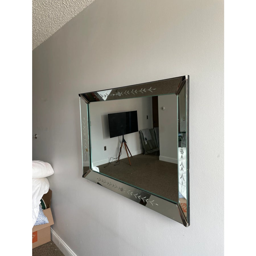 wall mirror / 昭和レトロ LuxHomez 32 in. W x 30 in. H Vintage Antique Silver Round