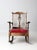 Antique Wooden Rocking Chair With Red Upholstered Seat For Sale - Image 4 of 16