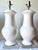 Festoni Italian White Ceramic Lamps-Lucite Bases-a Pair For Sale In New York - Image 6 of 6