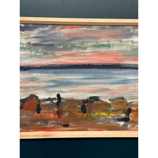 Vidar Bäckman, Spring Evening in Göviken, 1950s, Oil Painting on Canvas, Framed For Sale - Image 16 of 18
