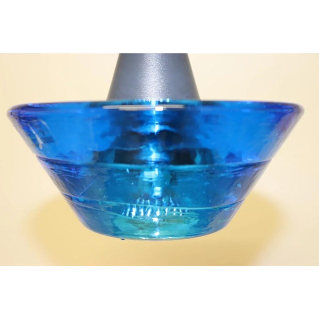 Blue Mid-Century Modern Murano Glass Pendant Lamp For Sale - Image 8 of 12