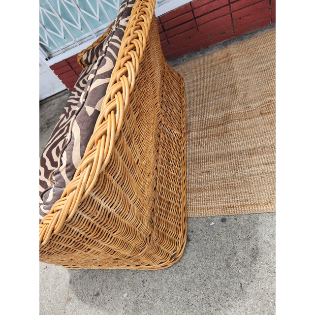 1960's Wicker Loveseat Sofa For Sale In Los Angeles - Image 6 of 11