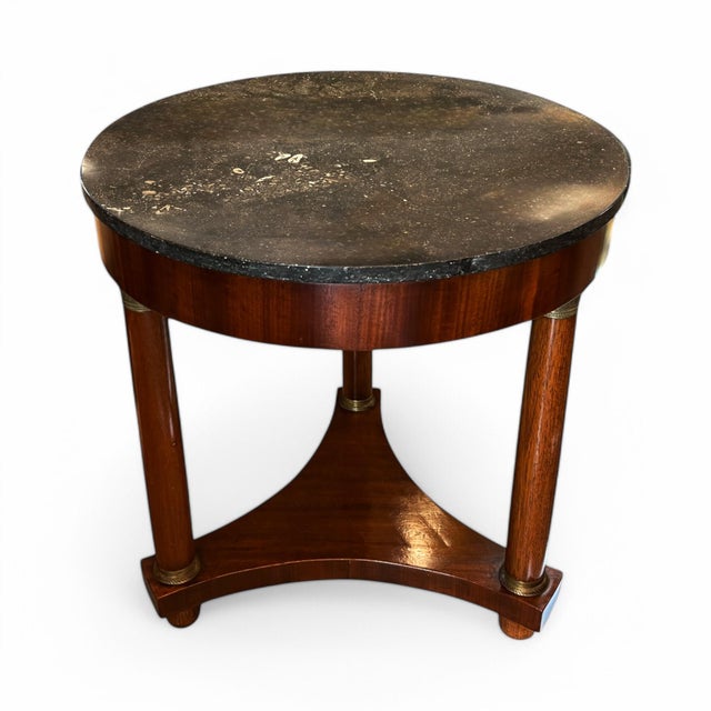 Empire Style Mahogany and Marble Side Table For Sale - Image 10 of 10