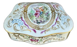 Vintage French Gilt Lidded Porcelain Box