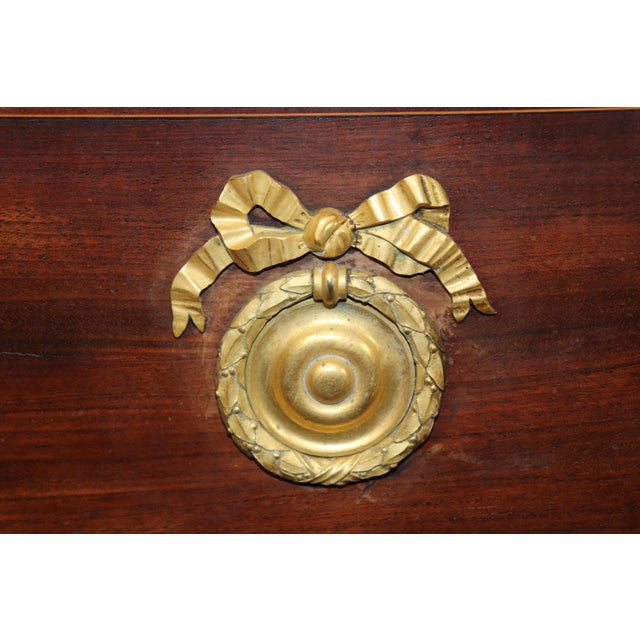 French Late 19th Century Signed Lexcellent Superb Quality Louis XV Inlaid Marble Top Commode For Sale - Image 3 of 9