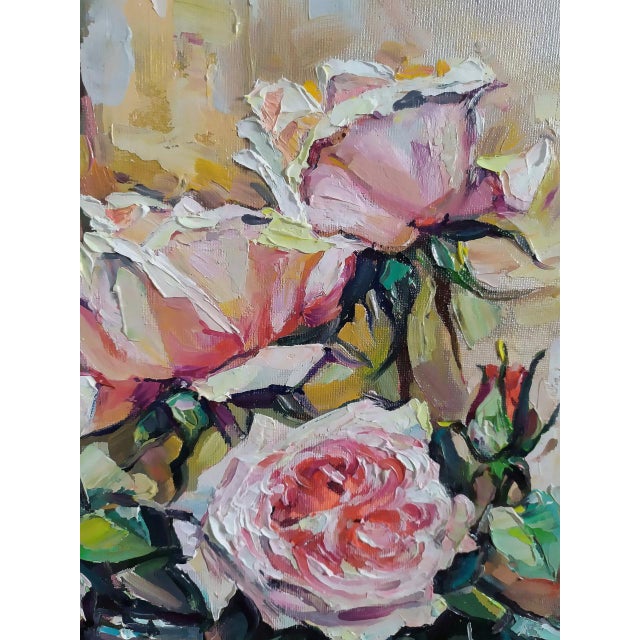 Paint Svitlana Tkachuk Rose Still Life Original Painting Oil on Canvas For Sale - Image 7 of 14