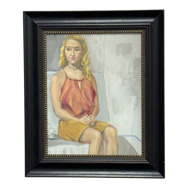 Figurative Acrylic Female Portrait Painting For Sale