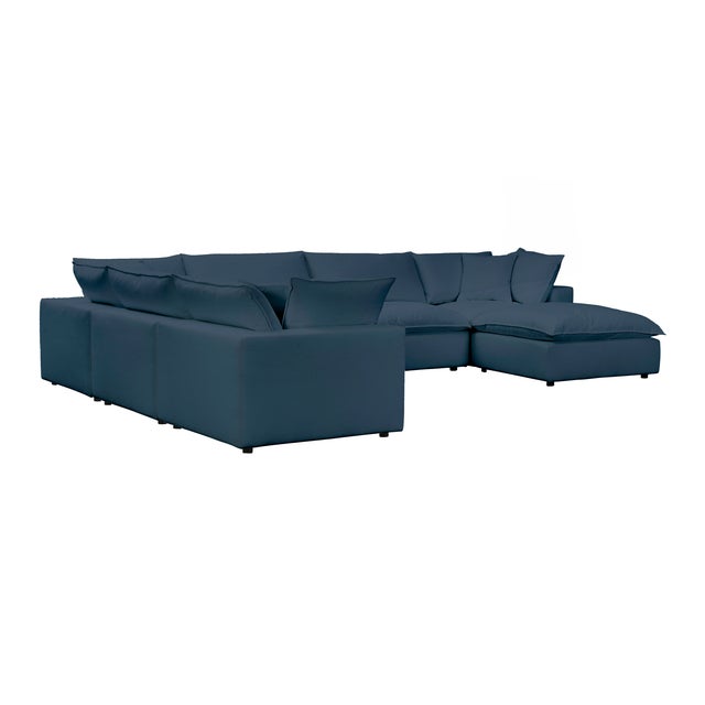 Cali Navy 7-Piece Performance Fabric Modular Large Chaise Sectional For Sale - Image 4 of 6