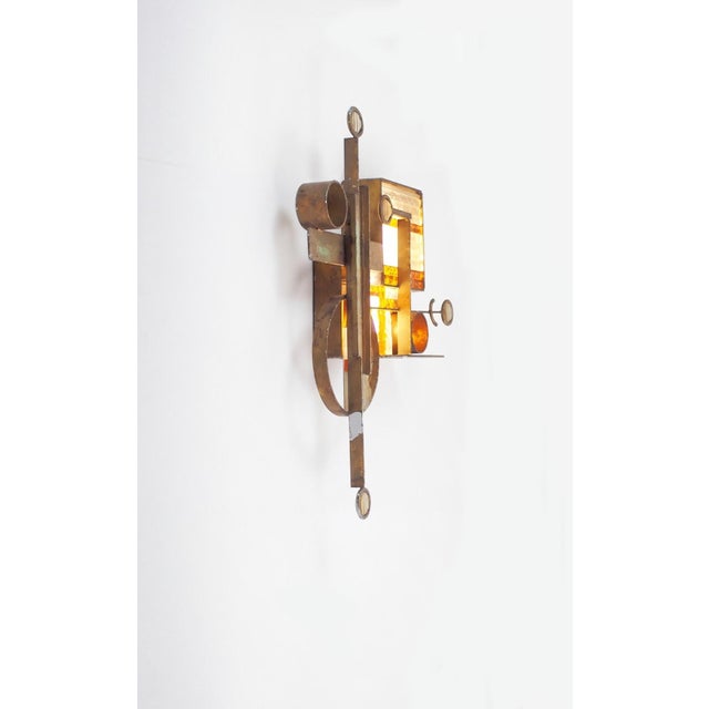 Brutalist Wall Sconce by Albano Poli for Poliarte, Italy, 1970s, in Worn conditions. Designed 1970 to 1979 This piece is...