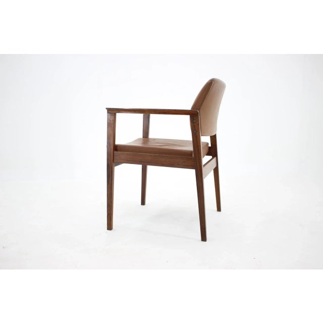 Leather Palisander Side or Desk Chair, Denmark, 1960s For Sale - Image 3 of 10