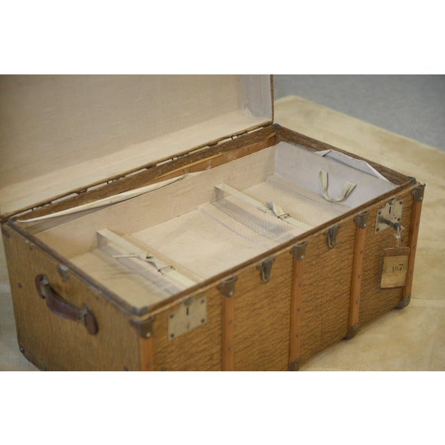 Vintage Travel Trunk with Key, 1950s For Sale - Image 10 of 11