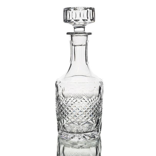 Glass Galway Irish Crystal O’Malley Pattern Cut Crystal Whiskey Decanter (11.375") For Sale - Image 7 of 9