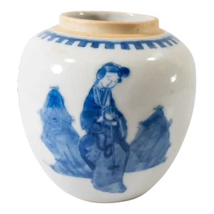 20th Century Chinese Blue and White Kangxi Style Ginger Jar