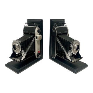 Pair of Original 1950s Mid-Century Vintage Kodak Sterling II Camera Bookends For Sale