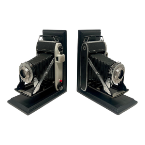 Pair of Original 1950s Mid-Century Vintage Kodak Sterling II Camera Bookends