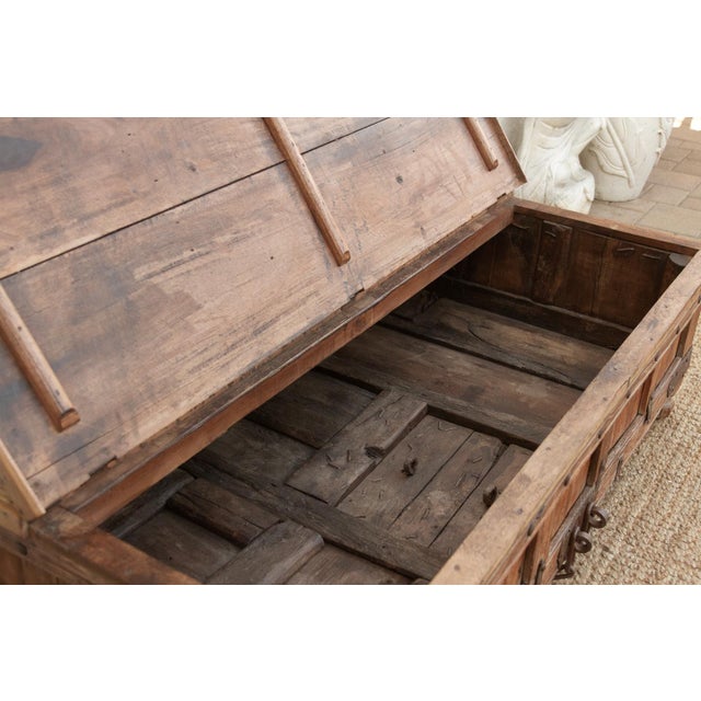 Wood Large Antique Teak Stickbox Chest Coffee Table For Sale - Image 7 of 16