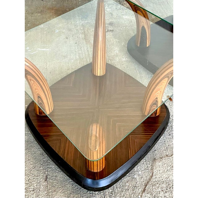 Wood Vintage Henredon “Scene Two” Zebra Wood Tush Side Tables - A Pair For Sale - Image 7 of 12