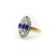 Victorian Late 19th Century Victorian 18k Gold Rose Cut Diamond and Sapphire Navette Ring, Size 6.5 For Sale - Image 3 of 8