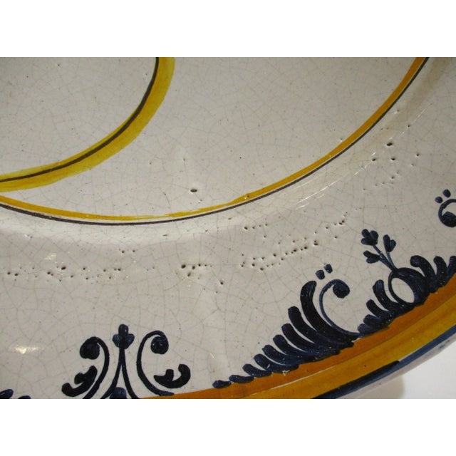 Ceramic French Man in the Moon Faience Deep Dish Charger For Sale - Image 7 of 9