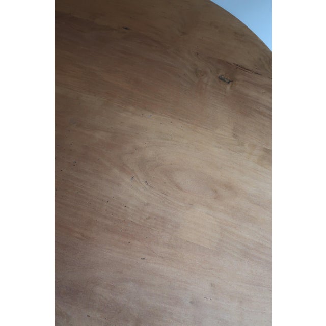 Art Deco Round Ash Dining Table with Stepped Column Base, France, 1930s For Sale - Image 10 of 11