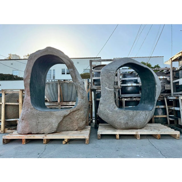 Vintage Giant Stone Boulder Hole Bench For Sale In Los Angeles - Image 6 of 6