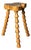 Mid-Century Brutalist French Artisanal Handmade Wood Turned Tripod Stool, 1960s For Sale