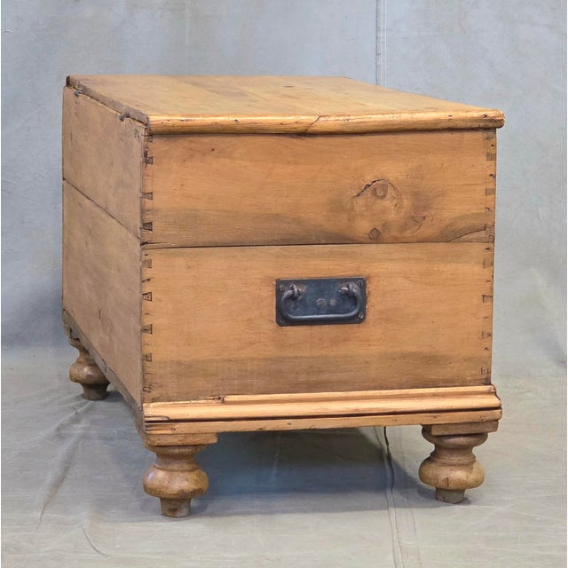 Antique Circa 1900 German Natural Pine Blanket Chest For Sale - Image 14 of 15