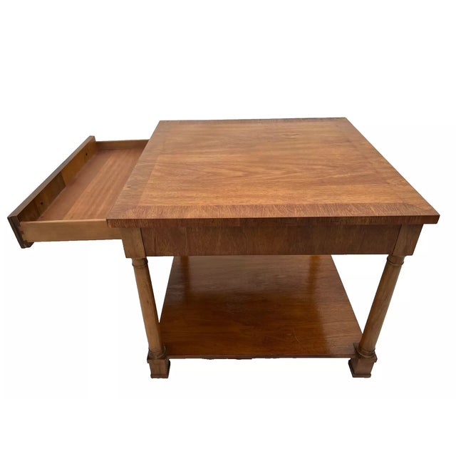 Gorgeous Vintage Henredon Nightstand Side Table with one Drawer and bottom Shelf Circa70. 23" Tall 26" wide X 26" Deep....