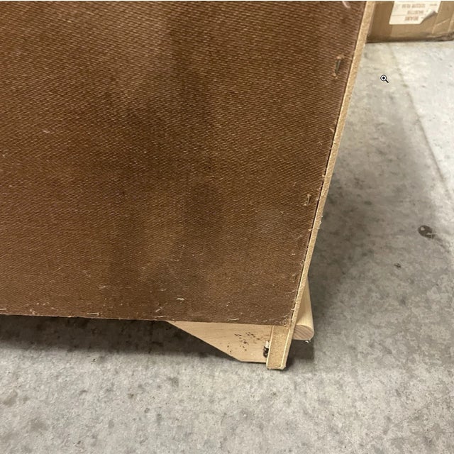 Vintage Broyhill MCM Pickled White Oakwood Flip Top Bar Cabinet or Buffet Server For Sale - Image 11 of 15