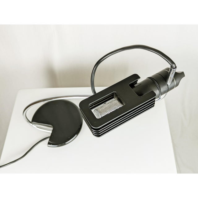 Alogena Adjustable Table Lamp in Black Plastic and Chrome Plated Metal by B. Gecchelin for Oluce, 1970s For Sale - Image 10 of 12