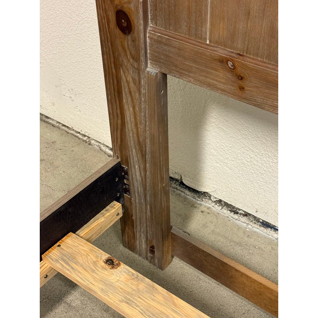 Gray Queen Size Gallery Furniture Rustic Oasis Mansion Bed Frame For Sale - Image 8 of 12