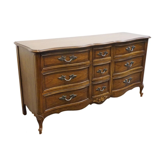 DIXIE FURNITURE Solid Cherry Country French Provincial 62" Triple Dresser 355-233 32.25" High 62" Wide 19.5" Deep We...