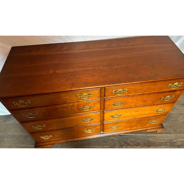 Wood 1990s Stickley Solid Cherry Double Dresser With Brass Hardware For Sale - Image 7 of 12